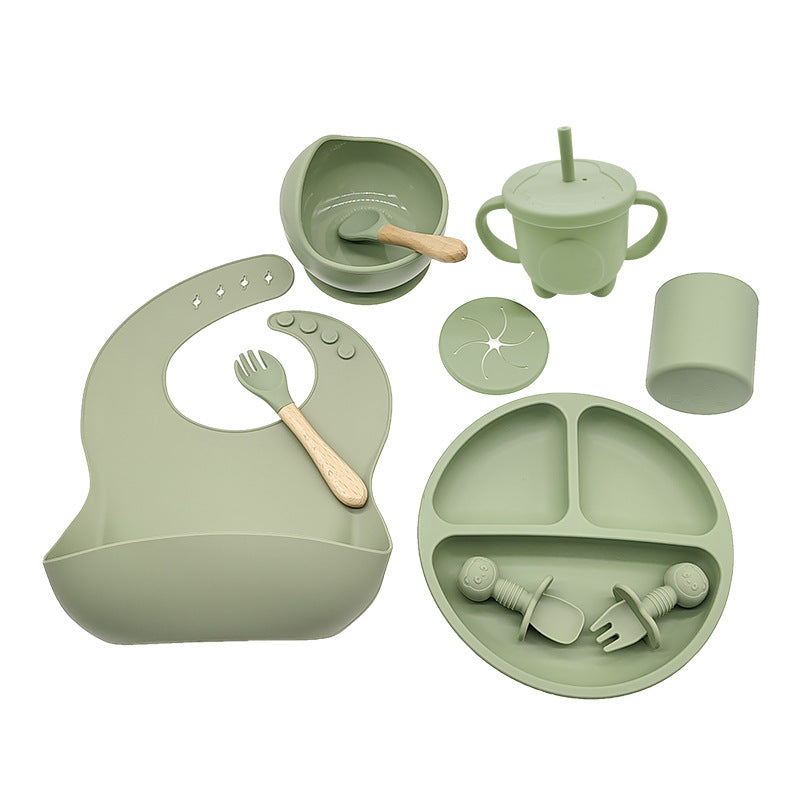 Baby Eat Learning Complementary Food Feeding Silicone Tableware